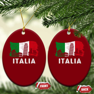 Italian Flag Ceramic Ornament Distressed Style Pisa Tower Colosseum Classic Scooter TS10 Print Your Wear