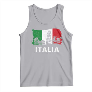 Italian Flag Tank Top Distressed Style Pisa Tower Colosseum Classic Scooter TS10 Athletic Heather Print Your Wear
