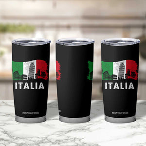 Italian Flag Tumbler Cup Distressed Style Pisa Tower Colosseum Classic Scooter TS10 Print Your Wear