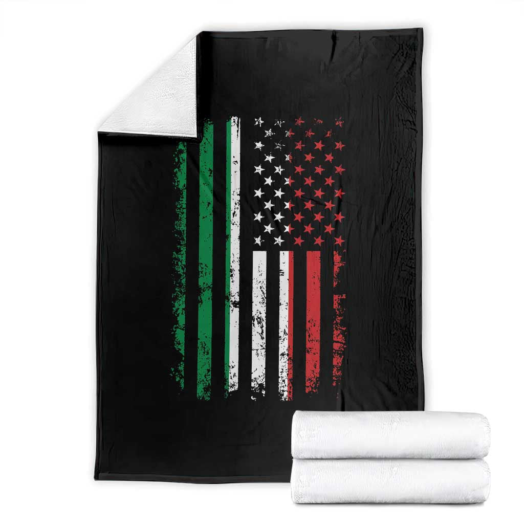 Italian American Flag Throw Blanket Retro Italian Family Italy Flag TS10 Black Print Your Wear