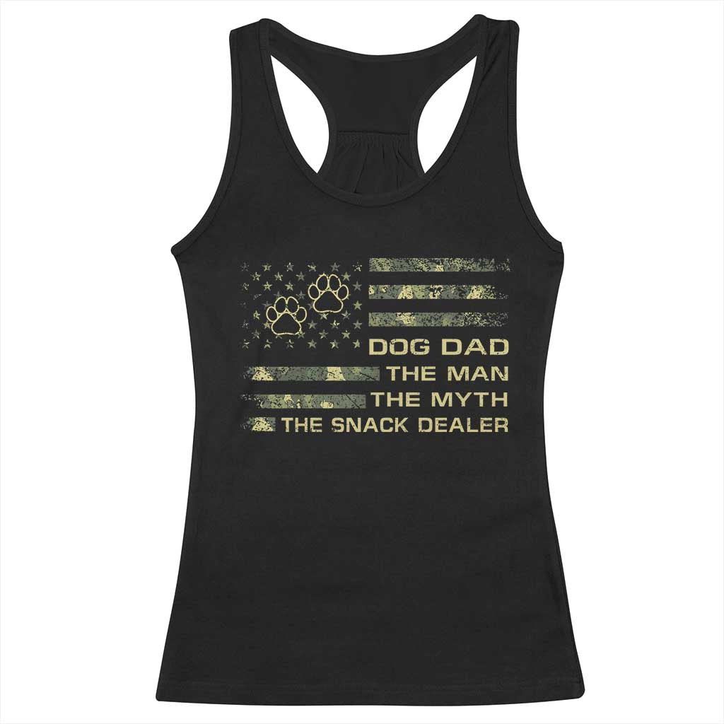 Dog Dad Racerback Tank Top Fathers Day Gift for Dog Lovers Camo American Flag USA TS10 Black Print Your Wear