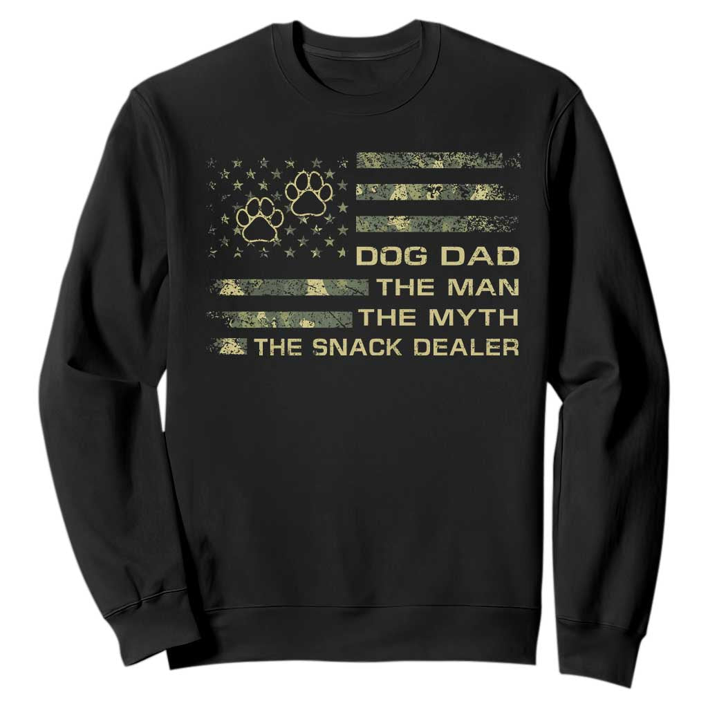 Dog Dad Sweatshirt Fathers Day Gift for Dog Lovers Camo American Flag USA TS10 Black Print Your Wear