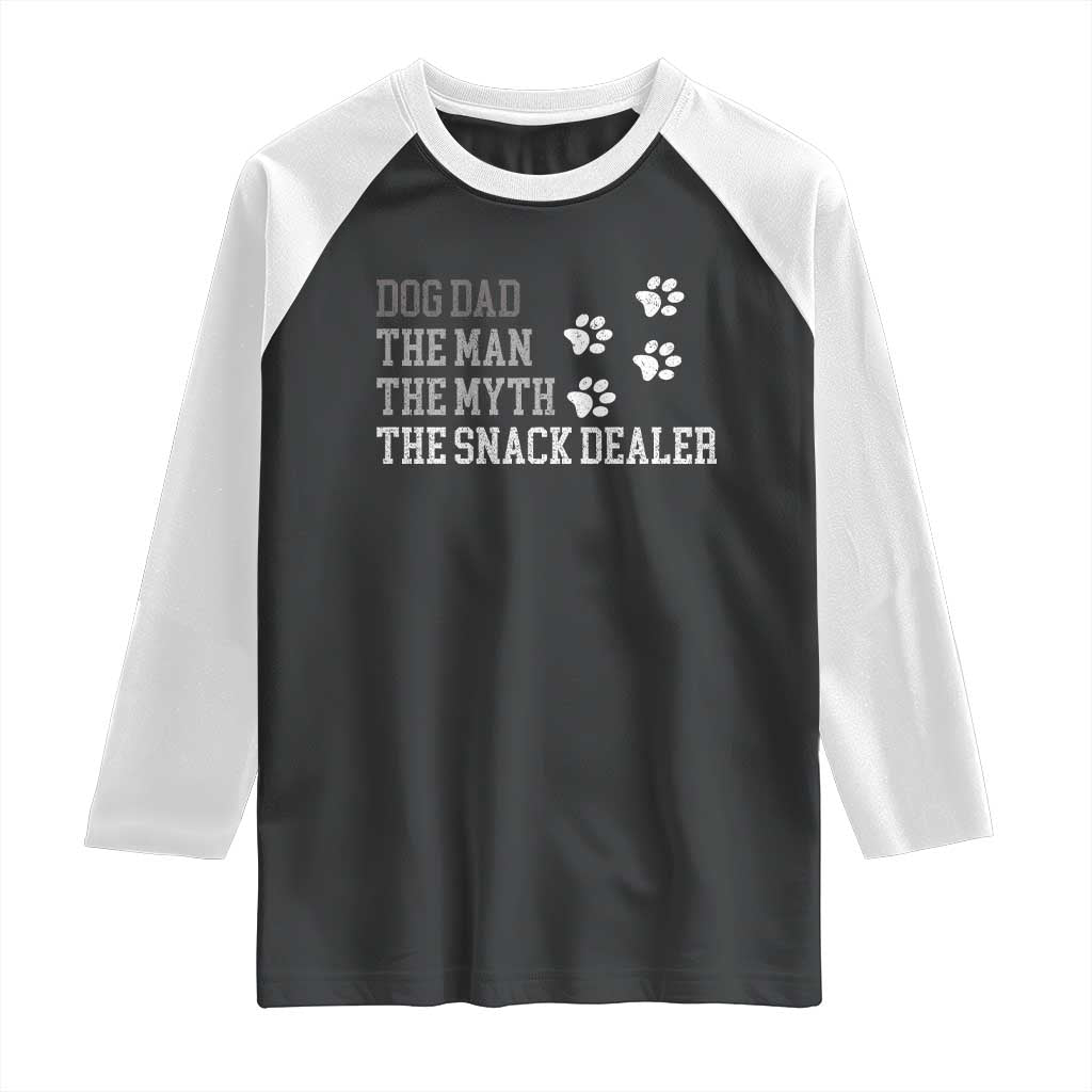 Dog Dad Raglan Shirt Fathers Day Gift for Dog Lovers Retro Vintage TS10 Black White Print Your Wear