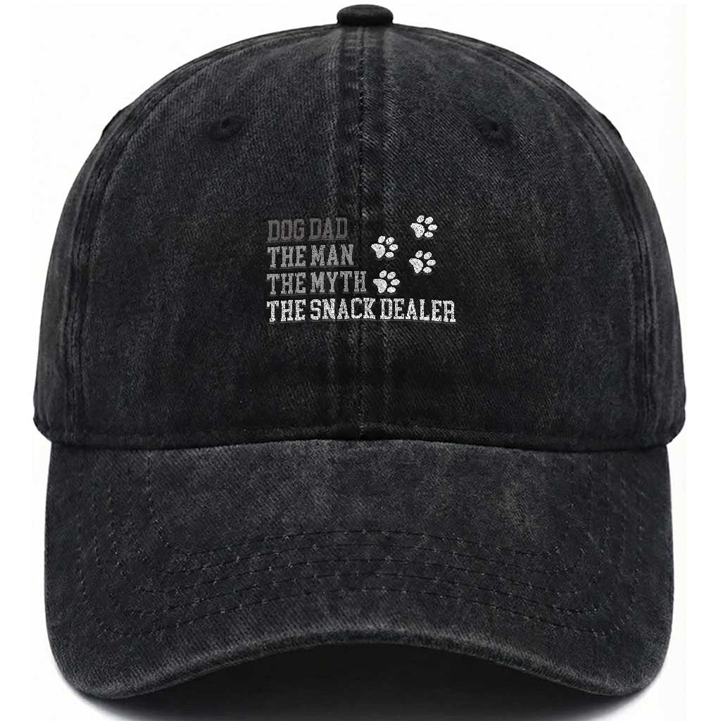 Dog Dad Washed Cotton Baseball Cap Fathers Day Gift for Dog Lovers Retro Vintage TS10 Print Your Wear