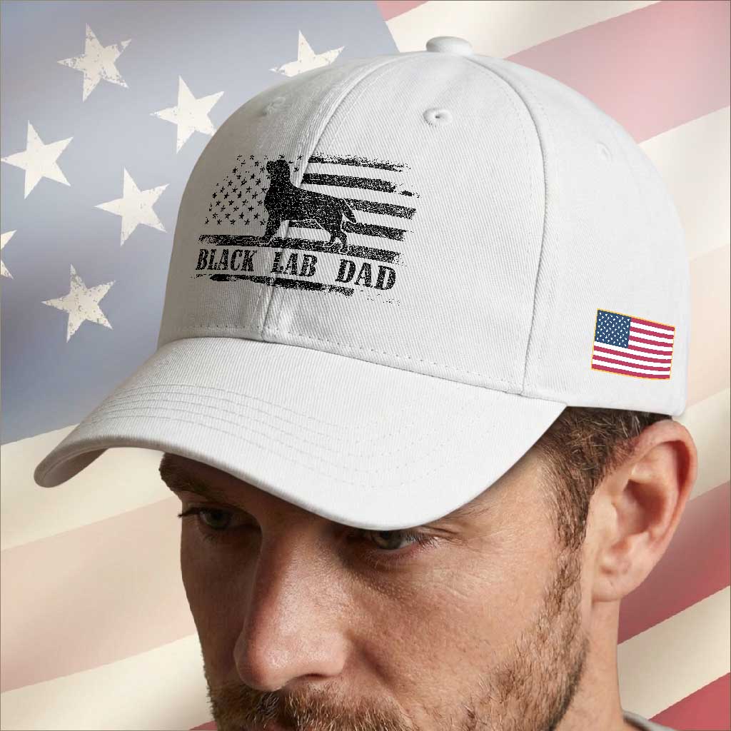 Black Lab Dad Baseball Cap Funny Labrador Dad Fathers Day Gift for Dog Lovers TS10 Print Your Wear