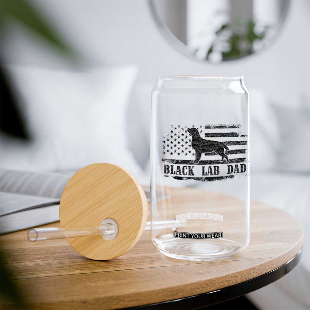 Black Lab Dad Glass Can Funny Labrador Dad Fathers Day Gift for Dog Lovers TS10 Print Your Wear