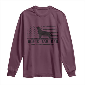 Black Lab Dad Long Sleeve Shirt Funny Labrador Dad Fathers Day Gift for Dog Lovers TS10 Maroon Print Your Wear