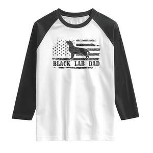 Black Lab Dad Raglan Shirt Funny Labrador Dad Fathers Day Gift for Dog Lovers TS10 White Black Print Your Wear