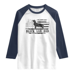 Black Lab Dad Raglan Shirt Funny Labrador Dad Fathers Day Gift for Dog Lovers TS10 White Navy Print Your Wear