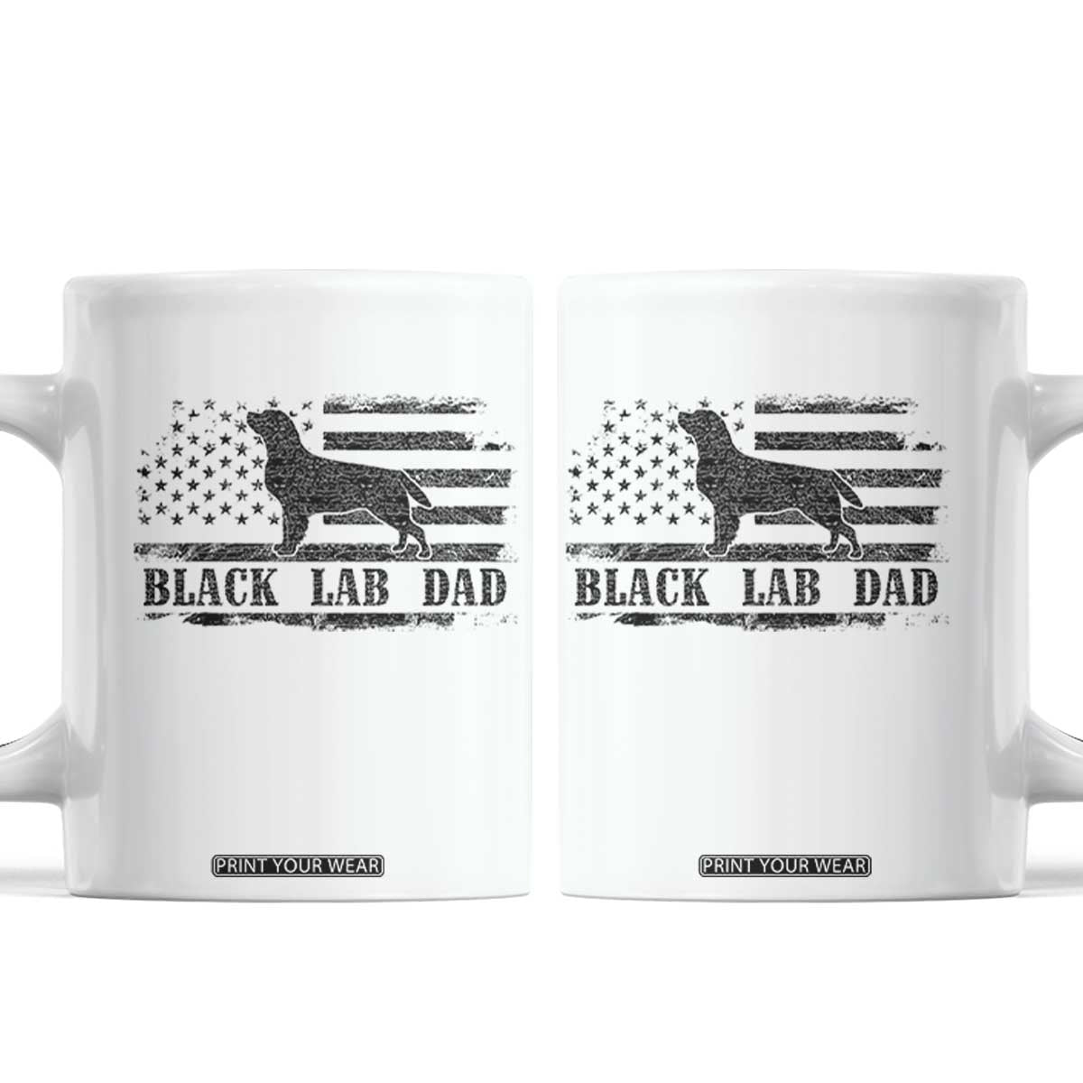 Black Lab Dad Coffee Mug Funny Labrador Dad Fathers Day Gift for Dog Lovers TS10 White Print Your Wear