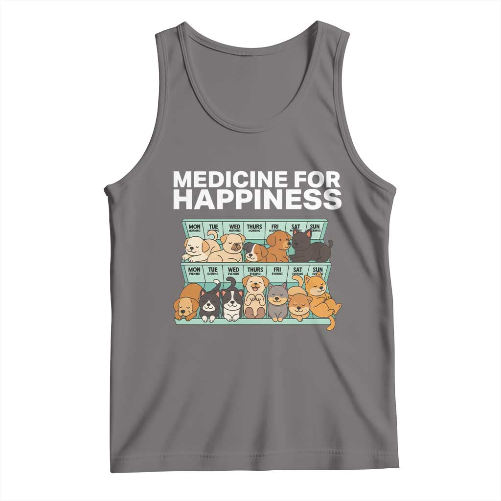 Funny Dog Lover Tank Top My Medicine For Happiness Called Cats Everyday TS10 Deep Heather Print Your Wear