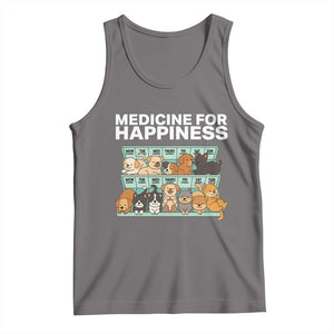 Funny Dog Lover Tank Top My Medicine For Happiness Called Cats Everyday TS10 Deep Heather Print Your Wear