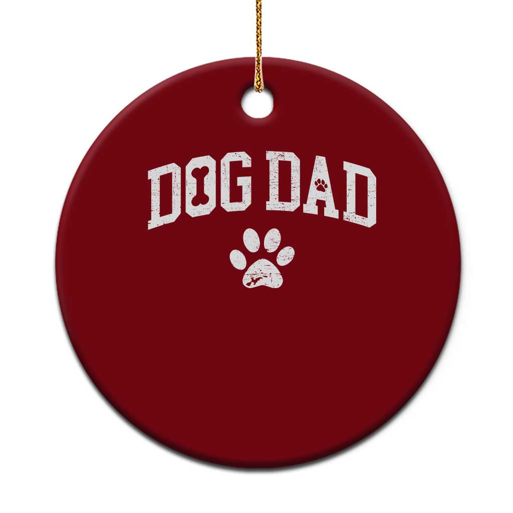 Retro Dog Dad Ceramic Ornament Distressed Fathers Day Gift for Dog Lovers TS10 1pc Red Print Your Wear