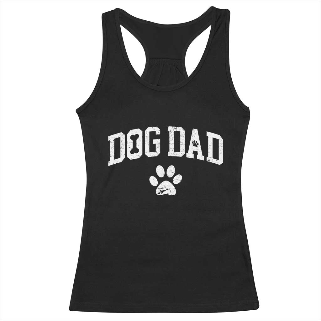 Retro Dog Dad Racerback Tank Top Distressed Fathers Day Gift for Dog Lovers TS10 Black Print Your Wear