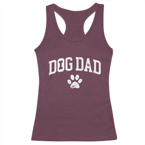 Retro Dog Dad Racerback Tank Top Distressed Fathers Day Gift for Dog Lovers TS10 Maroon Print Your Wear