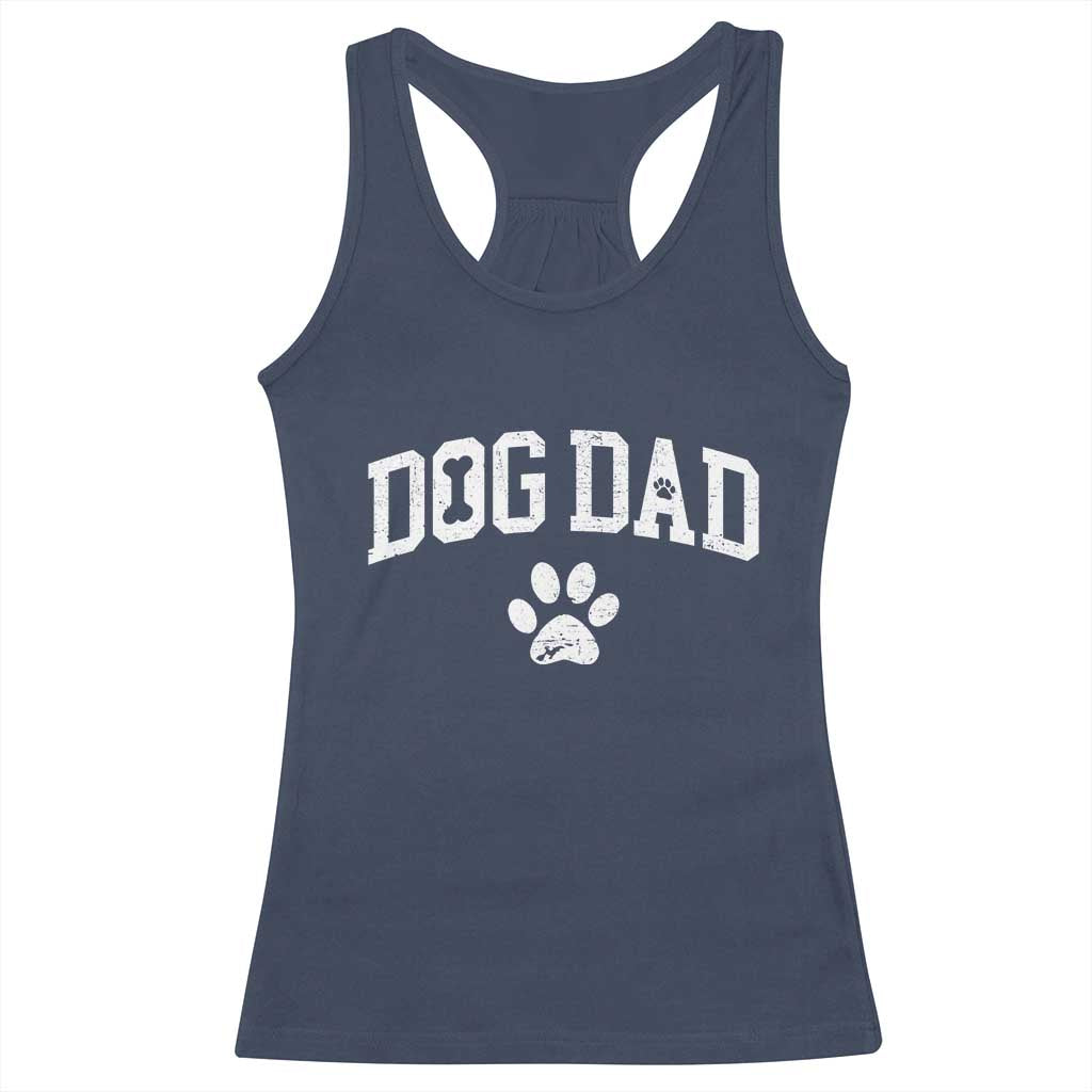 Retro Dog Dad Racerback Tank Top Distressed Fathers Day Gift for Dog Lovers TS10 Navy Print Your Wear