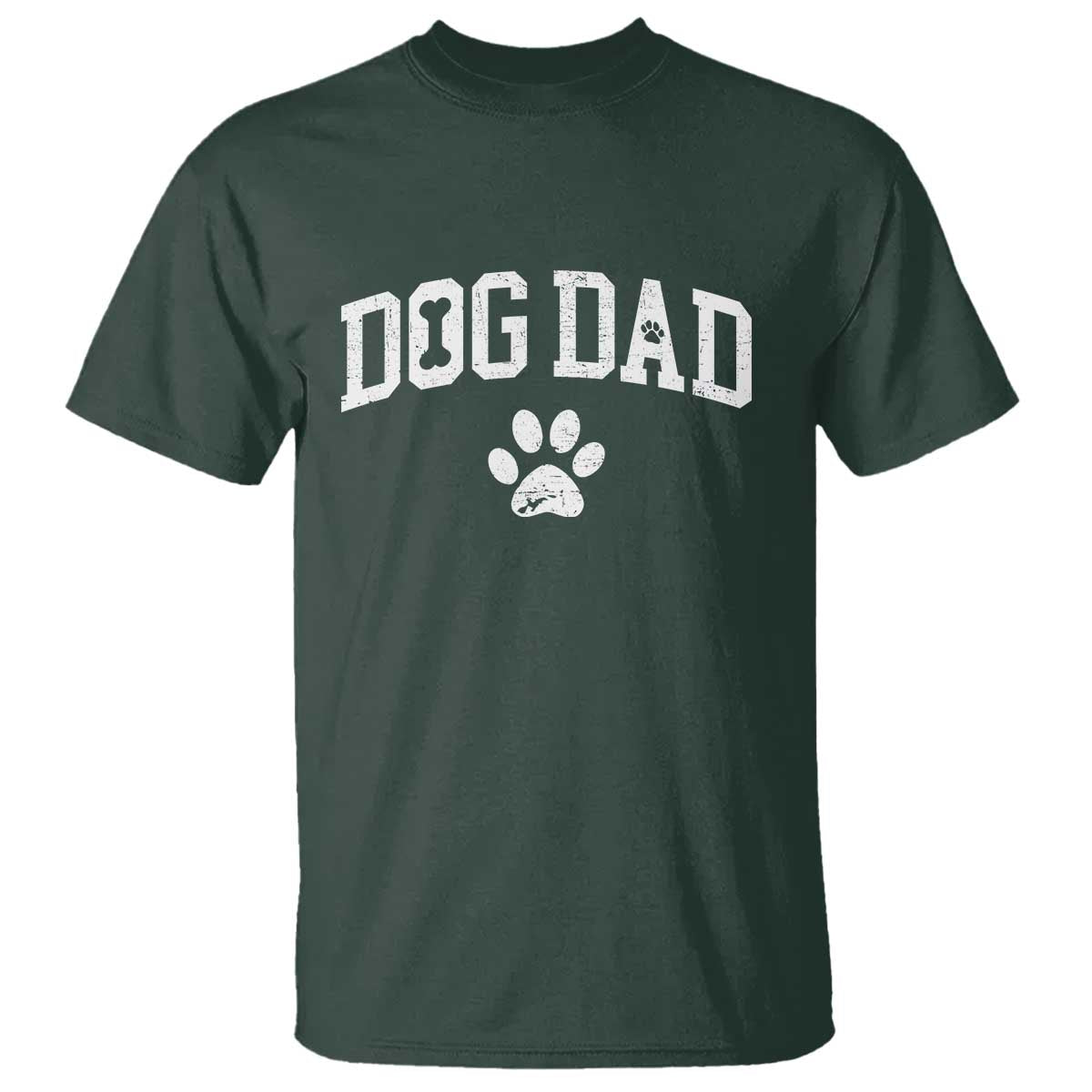 Retro Dog Dad T Shirt Distressed Fathers Day Gift for Dog Lovers TS10 Dark Forest Green Print Your Wear