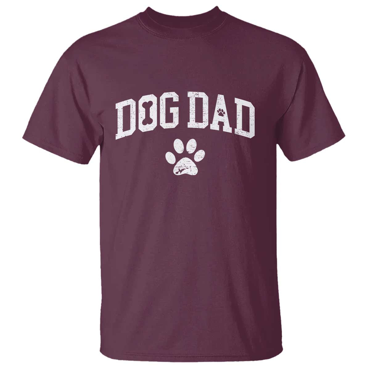 Retro Dog Dad T Shirt Distressed Fathers Day Gift for Dog Lovers TS10 Maroon Print Your Wear