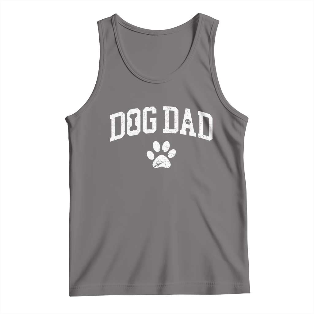 Retro Dog Dad Tank Top Distressed Fathers Day Gift for Dog Lovers TS10 Deep Heather Print Your Wear