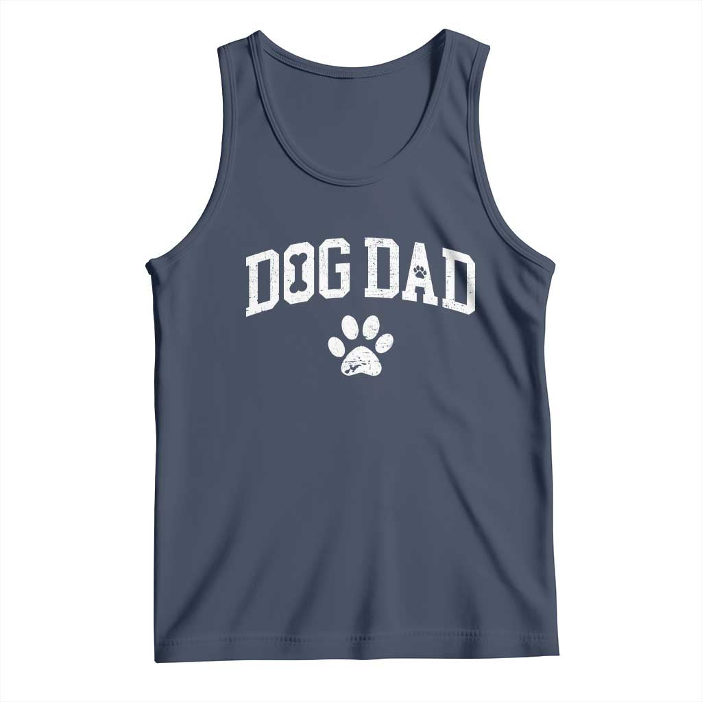 Retro Dog Dad Tank Top Distressed Fathers Day Gift for Dog Lovers TS10 Navy Print Your Wear