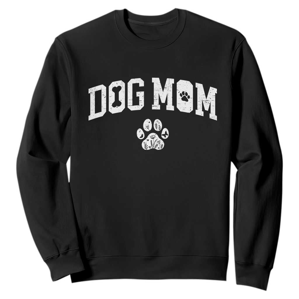Dog Mom Sweatshirt Floral Fur Mama Gift For Her Mothers Day TS10 Black Print Your Wear