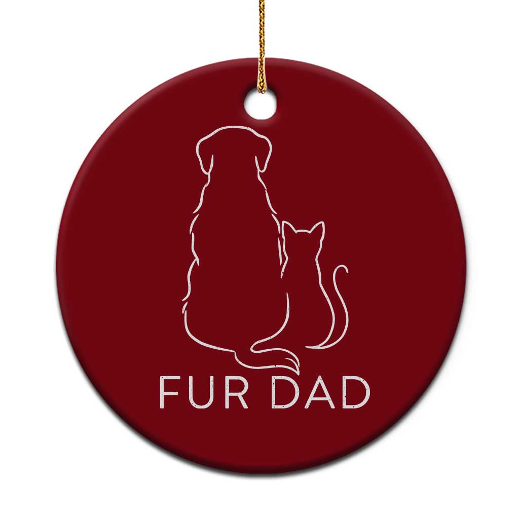 Fur Dad Ceramic Ornament Pet Lover Cat Dog Dad Funny Fathers Day TS10 1pc Red Print Your Wear