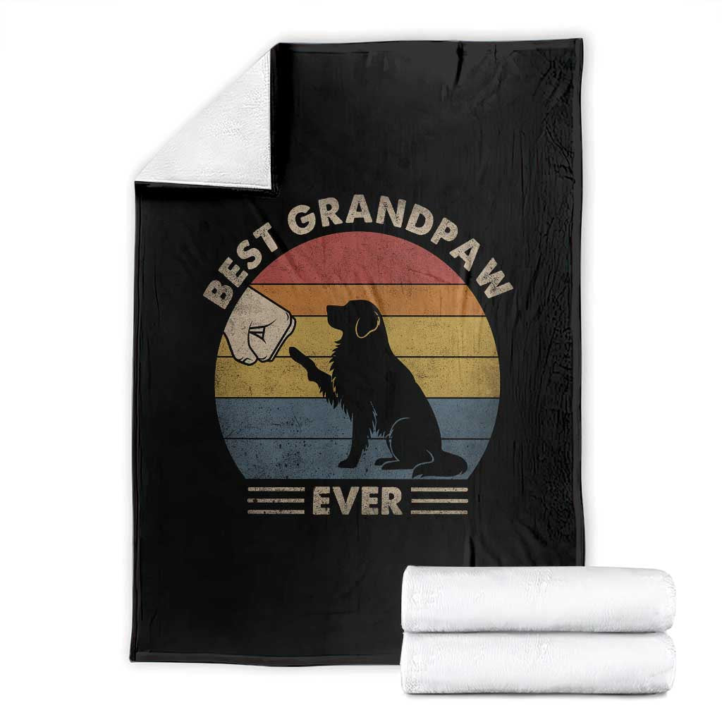 Best Grandpaw Ever Throw Blanket Retro Dog Grandpa Fathers Day Gift From Dog TS10 Black Print Your Wear