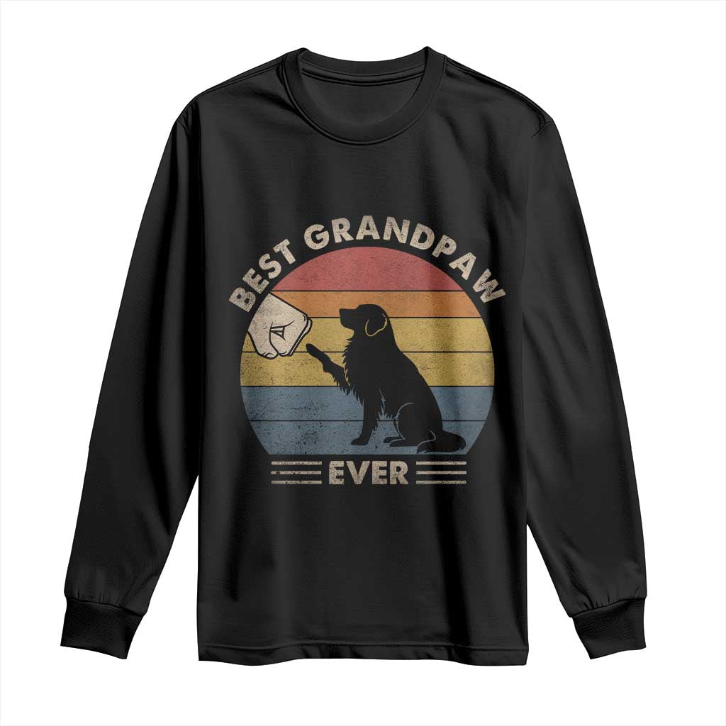 Best Grandpaw Ever Long Sleeve Shirt Retro Dog Grandpa Fathers Day Gift From Dog TS10 Black Print Your Wear