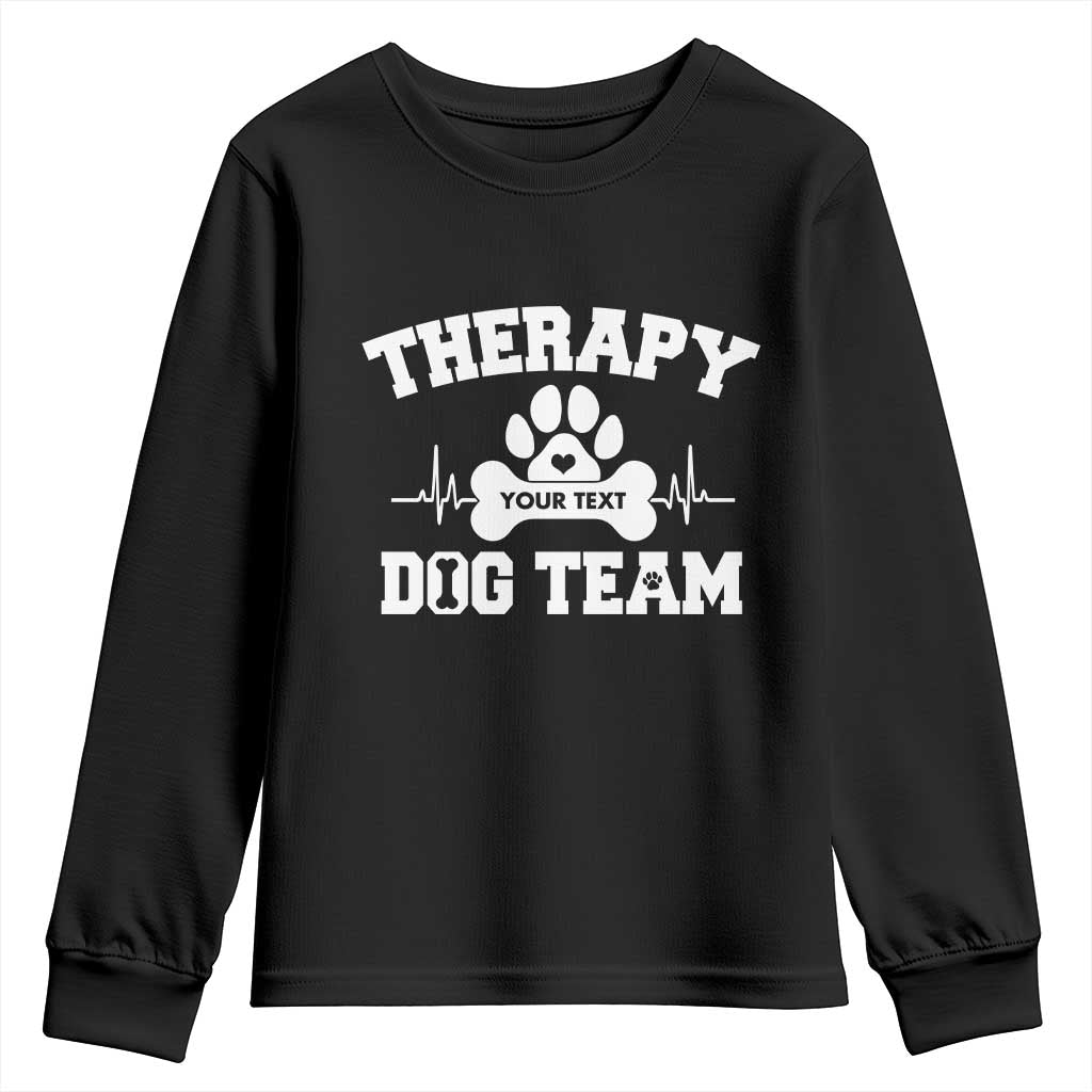 Personalized Therapy Dog Team Youth Sweatshirt Custom Name TS10 Black Print Your Wear