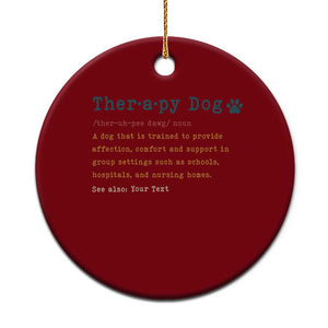 Personalized Therapy Dog Ceramic Ornament Retro Custom Name Pet Partners TS10 1pc Red Print Your Wear