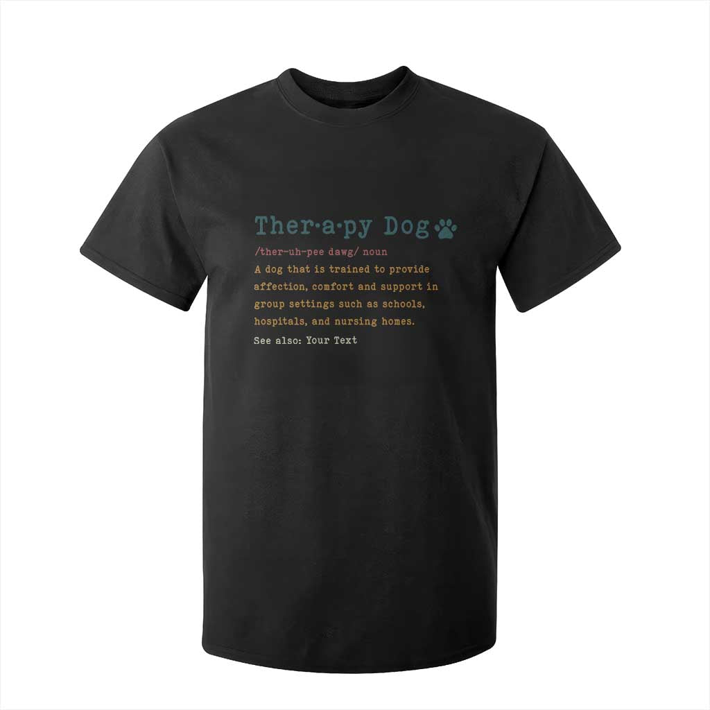 Personalized Therapy Dog T Shirt For Kid Retro Custom Name Pet Partners TS10 Black Print Your Wear