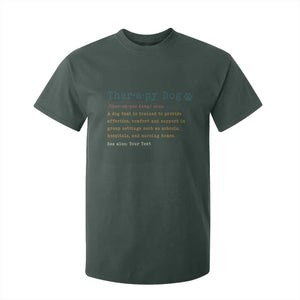 Personalized Therapy Dog T Shirt For Kid Retro Custom Name Pet Partners TS10 Dark Forest Green Print Your Wear