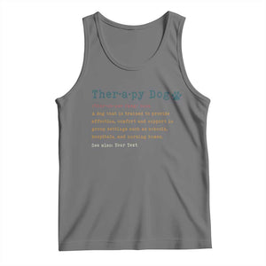 Personalized Therapy Dog Tank Top Retro Custom Name Pet Partners TS10 Black Heather Print Your Wear