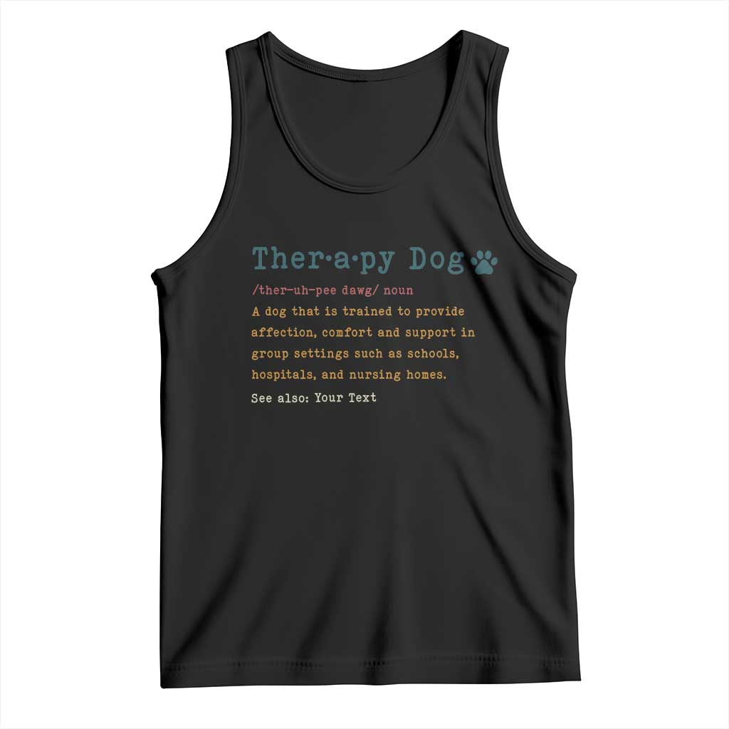 Personalized Therapy Dog Tank Top Retro Custom Name Pet Partners TS10 Black Print Your Wear