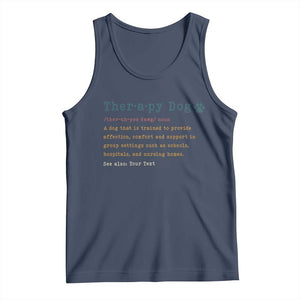 Personalized Therapy Dog Tank Top Retro Custom Name Pet Partners TS10 Navy Print Your Wear