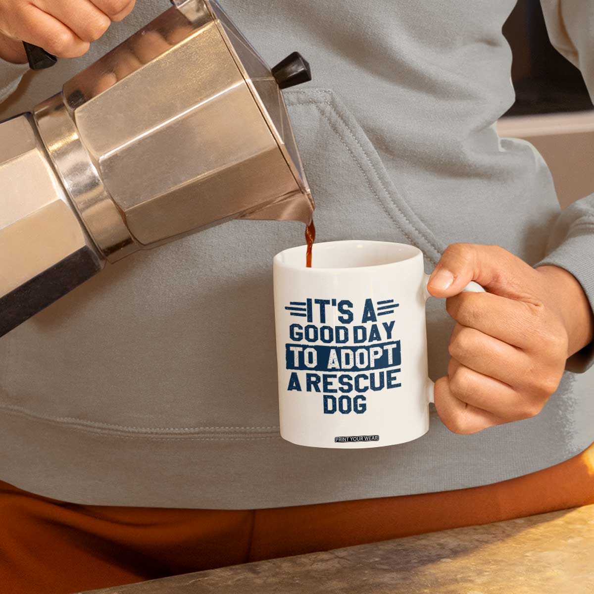 Dog Rescue Coffee Mug Its A Good Day to Adopt Rescue Dog TS10 Print Your Wear