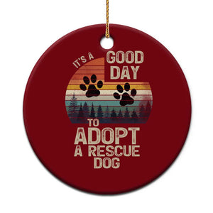 Dog Rescue Ceramic Ornament Retro Its A Good Day to Adopt Rescue Dog TS10 1pc Red Print Your Wear