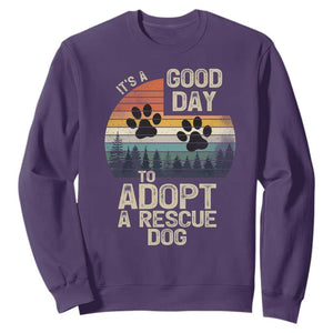 Dog Rescue Sweatshirt Retro Its A Good Day to Adopt Rescue Dog TS10 Purple Print Your Wear