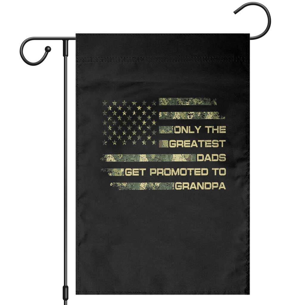 Greatest Dads Get Promoted To Grandpa Garden Flag Retro Camo American Flag New Grandpa Gift TS10 Black Print Your Wear