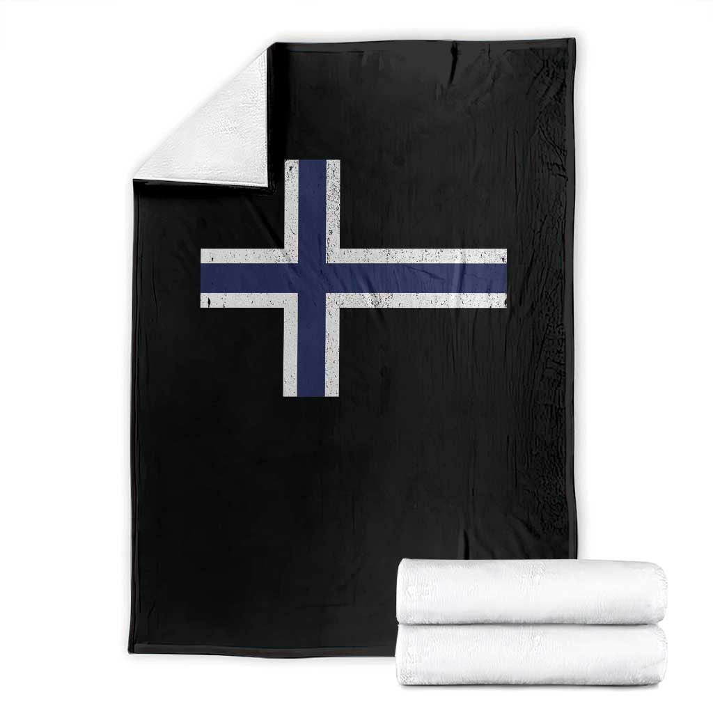 Norway Flag Throw Blanket Distressed Norwegian Norge Nordic Red White Blue Symbol TS10 Black Print Your Wear