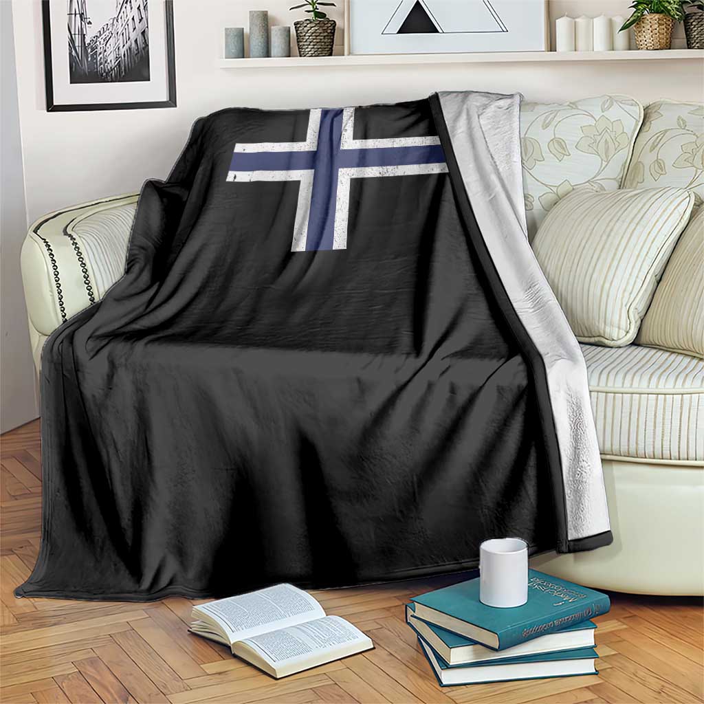 Norway Flag Throw Blanket Distressed Norwegian Norge Nordic Red White Blue Symbol TS10 Print Your Wear