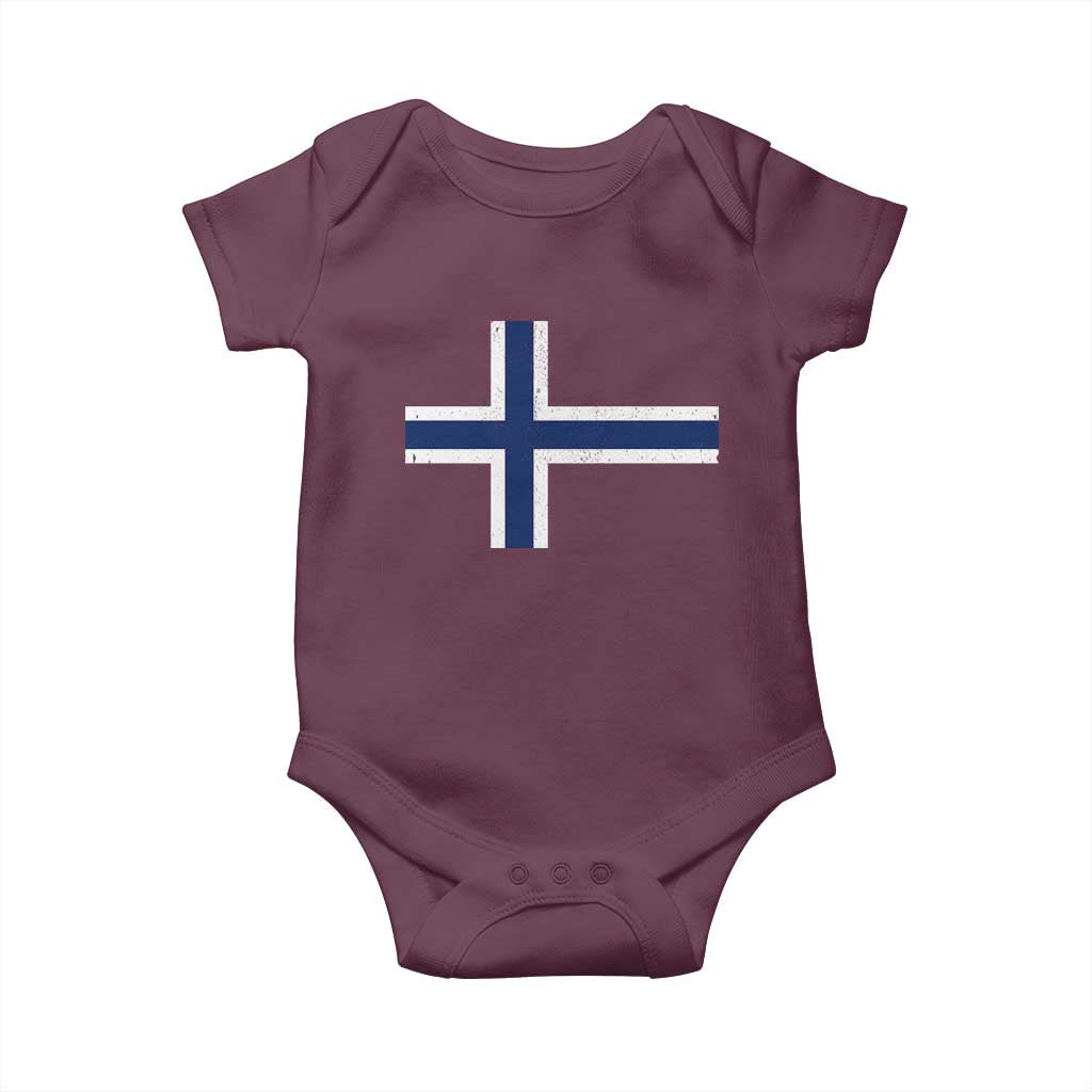 Norway Flag Baby Onesie Distressed Norwegian Norge Nordic Red White Blue Symbol TS10 Maroon Print Your Wear