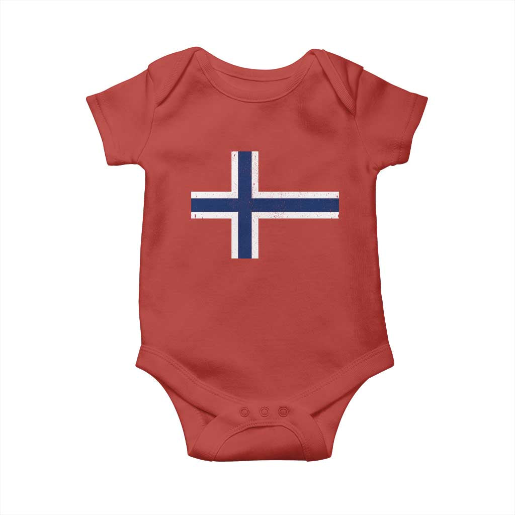 Norway Flag Baby Onesie Distressed Norwegian Norge Nordic Red White Blue Symbol TS10 Red Print Your Wear