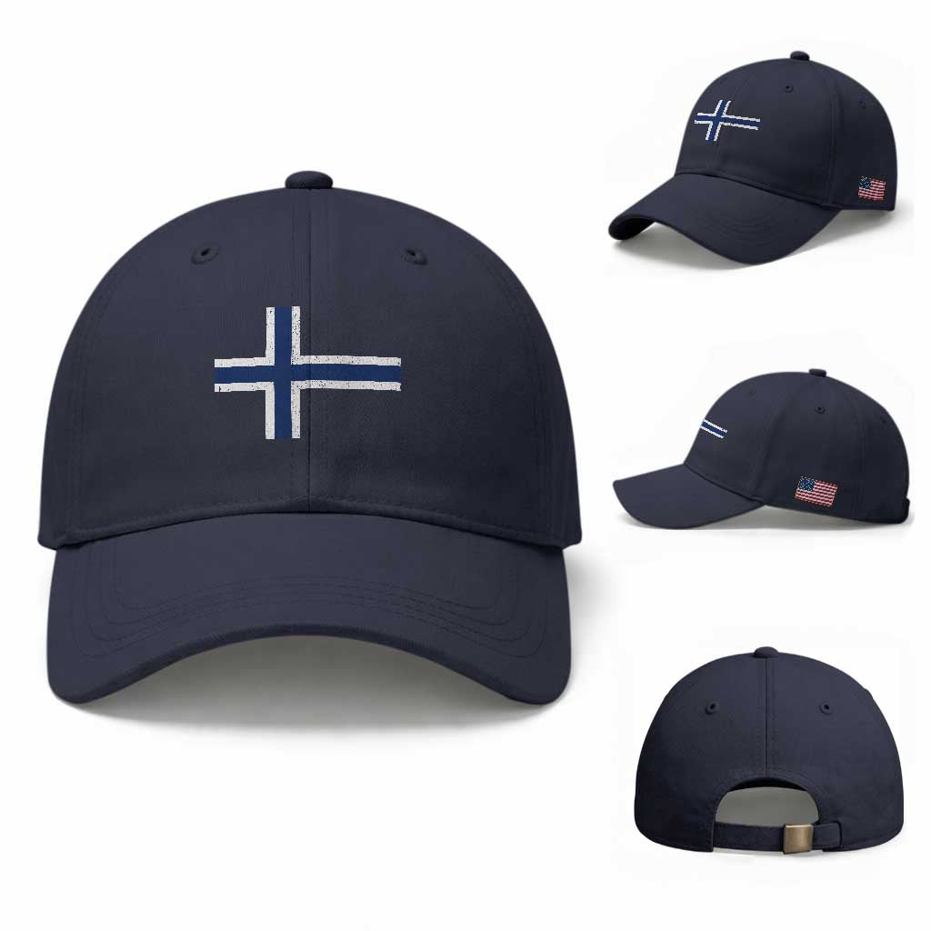 Norway Flag Baseball Cap Distressed Norwegian Norge Nordic Red White Blue Symbol TS10 Baseball Cap Universal Fit Navy Print Your Wear