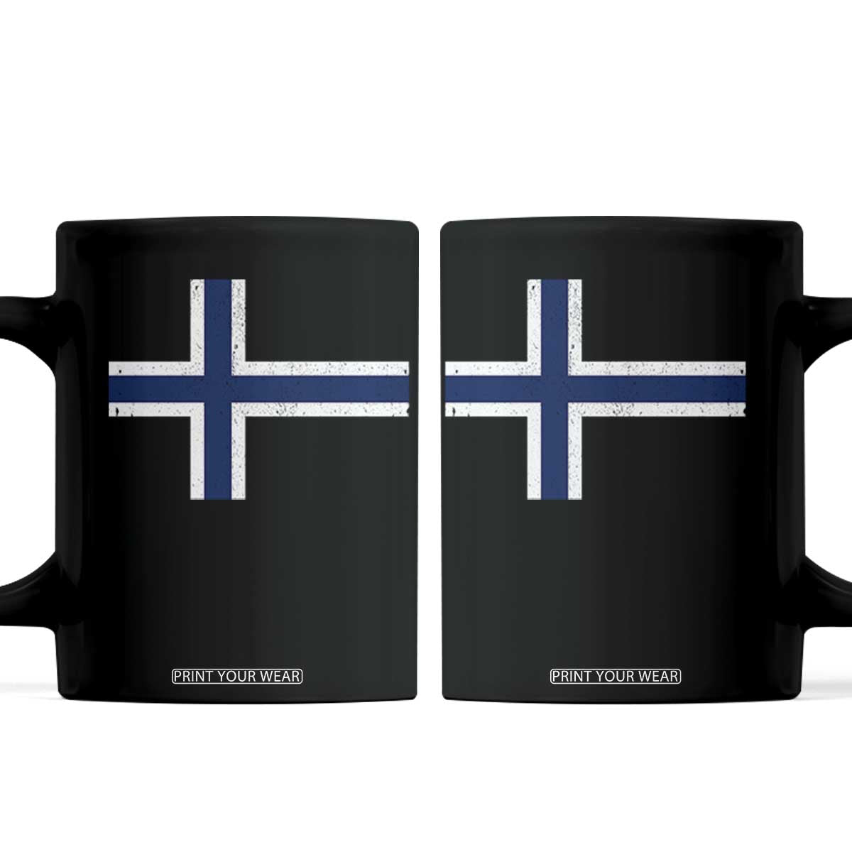 Norway Flag Coffee Mug Distressed Norwegian Norge Nordic Red White Blue Symbol TS10 Black Print Your Wear
