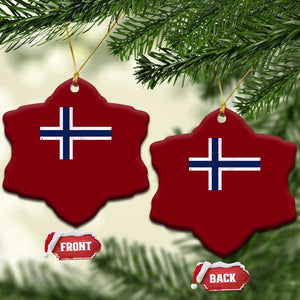 Norway Flag Ceramic Ornament Distressed Norwegian Norge Nordic Red White Blue Symbol TS10 Print Your Wear
