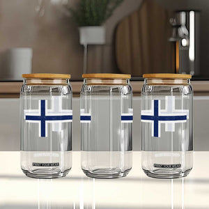 Norway Flag Glass Can Distressed Norwegian Norge Nordic Red White Blue Symbol TS10 Print Your Wear