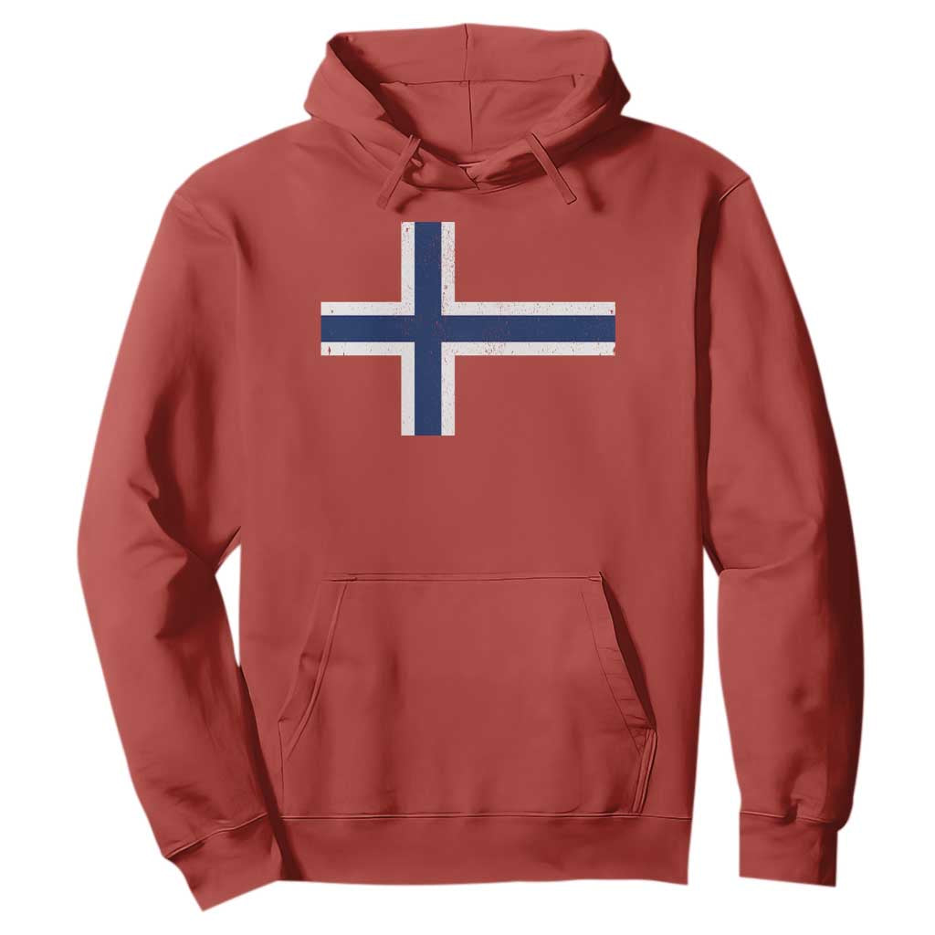 Norway Flag Hoodie Distressed Norwegian Norge Nordic Red White Blue Symbol TS10 Red Print Your Wear