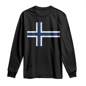 Norway Flag Long Sleeve Shirt Distressed Norwegian Norge Nordic Red White Blue Symbol TS10 Black Print Your Wear