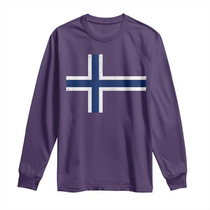 Norway Flag Long Sleeve Shirt Distressed Norwegian Norge Nordic Red White Blue Symbol TS10 Purple Print Your Wear